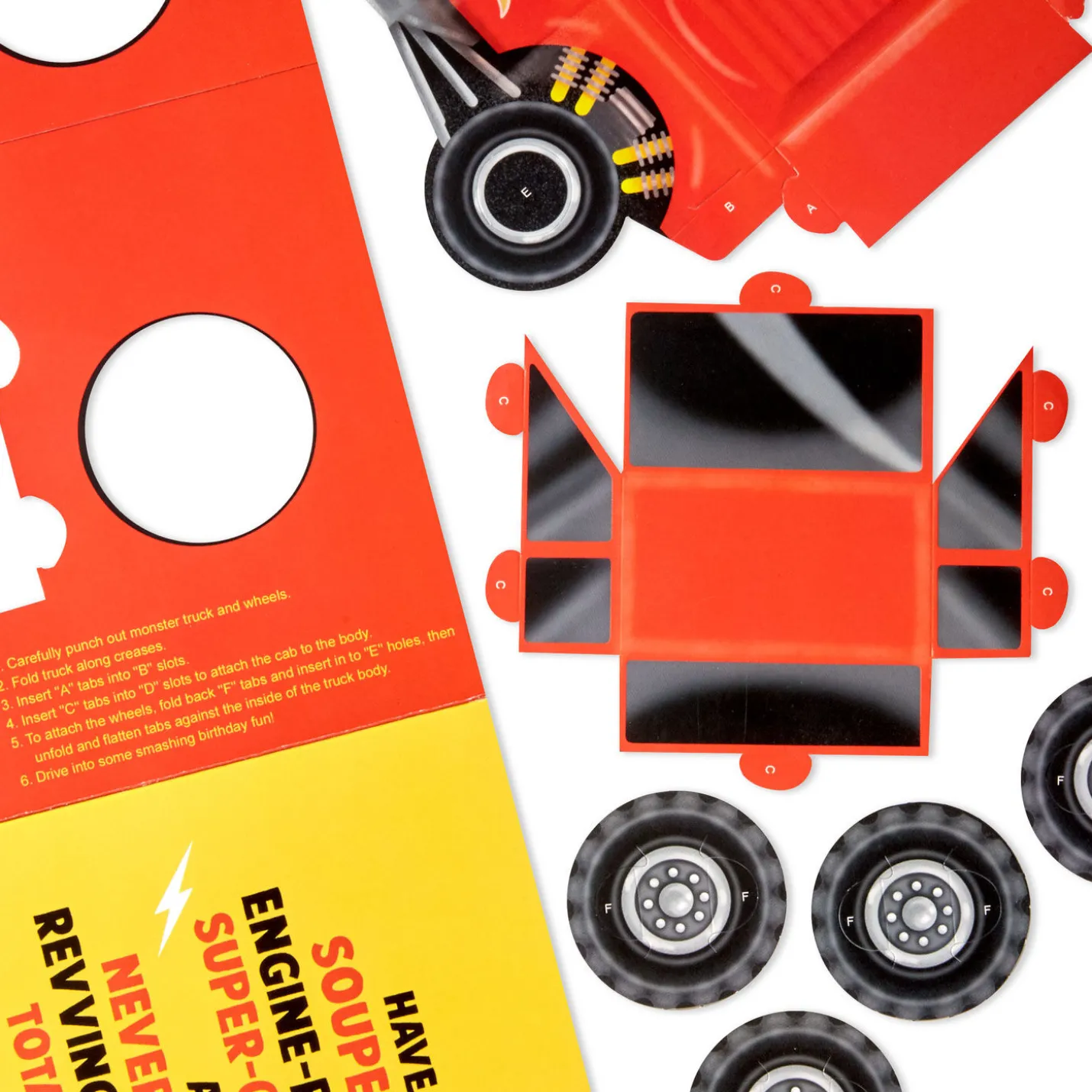 Monster Truck Birthday Card for Kids With Papercraft Activity