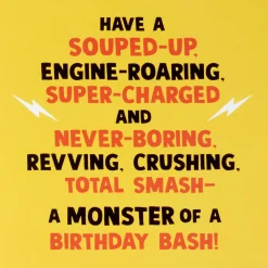 Monster Truck Birthday Card for Kids With Papercraft Activity