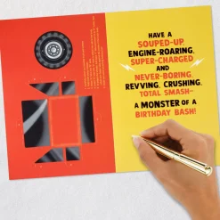 Monster Truck Birthday Card for Kids With Papercraft Activity