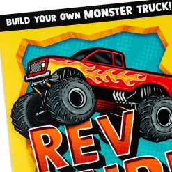 Monster Truck Birthday Card for Kids With Papercraft Activity