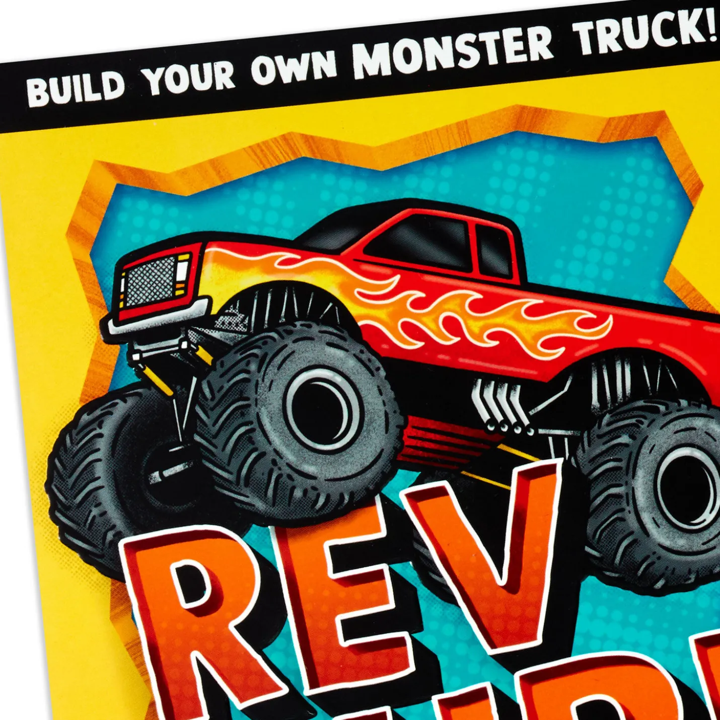 Monster Truck Birthday Card for Kids With Papercraft Activity