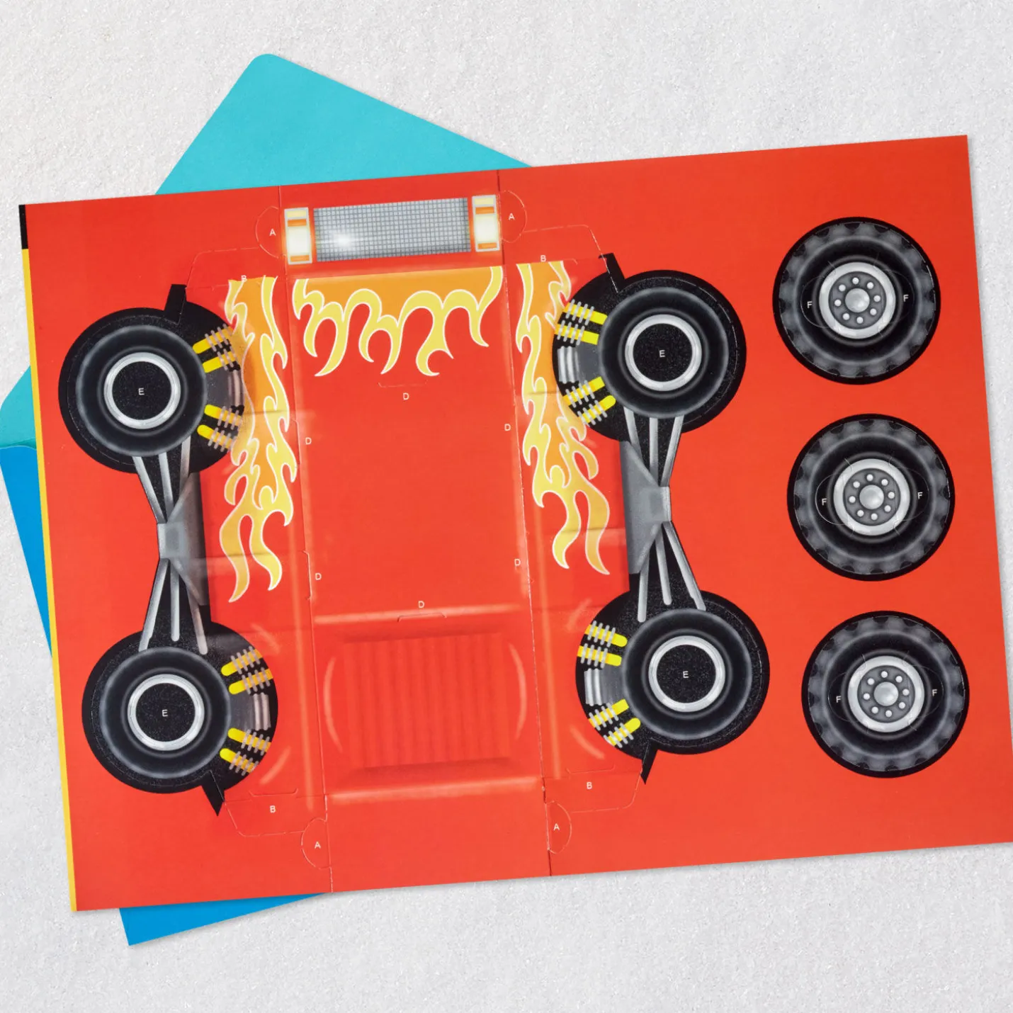 Monster Truck Birthday Card for Kids With Papercraft Activity