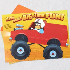 Monster Truck Fun 4th Birthday Card With Stickers