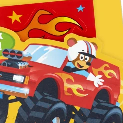 Monster Truck Fun 4th Birthday Card With Stickers