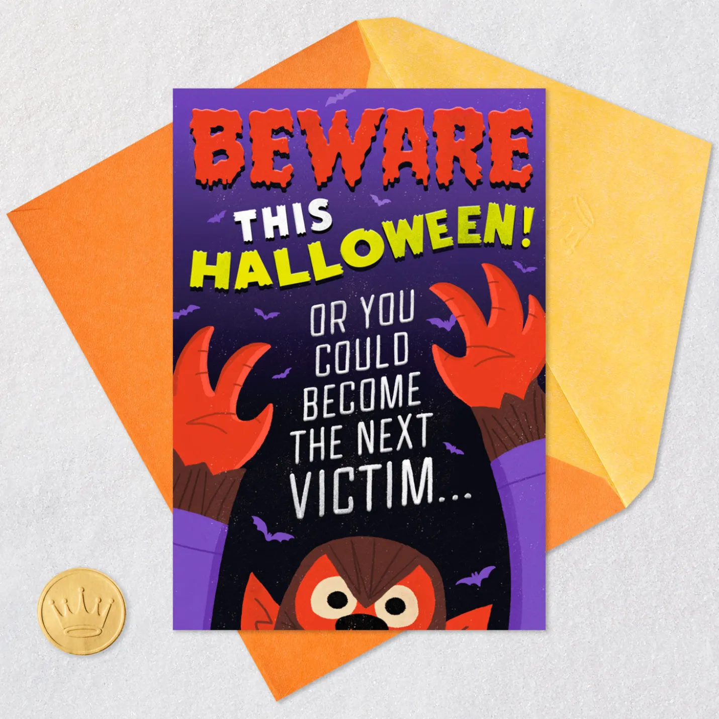 Monster Hug Attack Halloween Card
