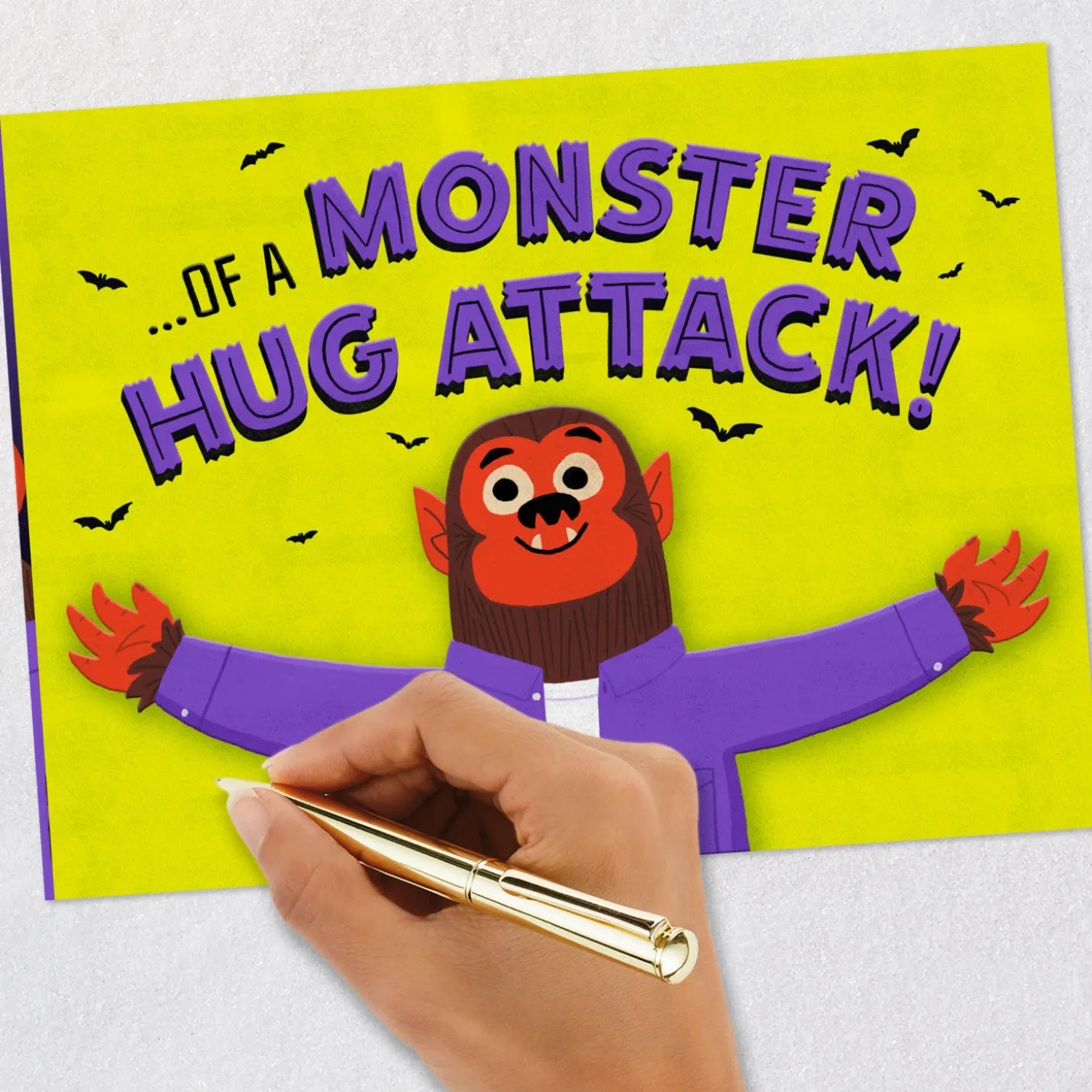 Monster Hug Attack Halloween Card