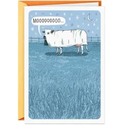 Mooing Ghost Cow Funny Halloween Card