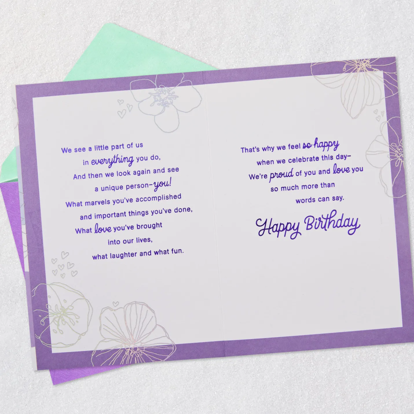 More Than Words Birthday Card for Daughter From Both