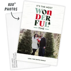 Most Wonderful Time Flat Christmas Photo Card