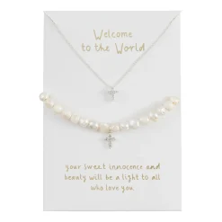 Mud Pie Cross Jewelry Gift Set for Baby