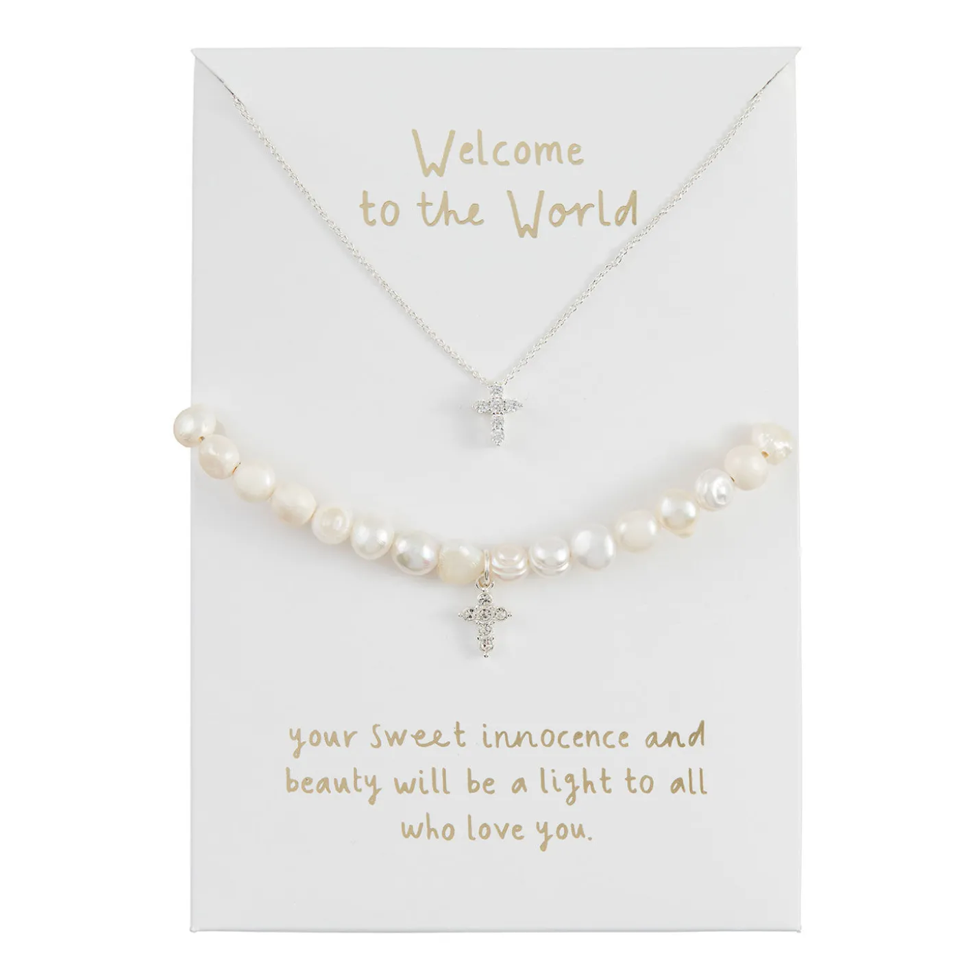 Mud Pie Cross Jewelry Gift Set for Baby