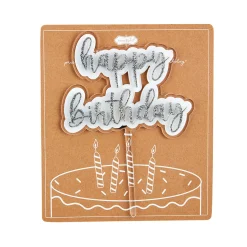 Mud Pie Silver Musical Birthday Cake Topper
