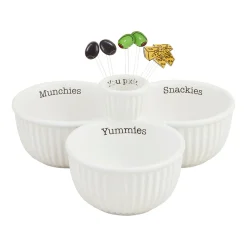 Mud Pie Snack Bowl Trio and Picks Serving Set