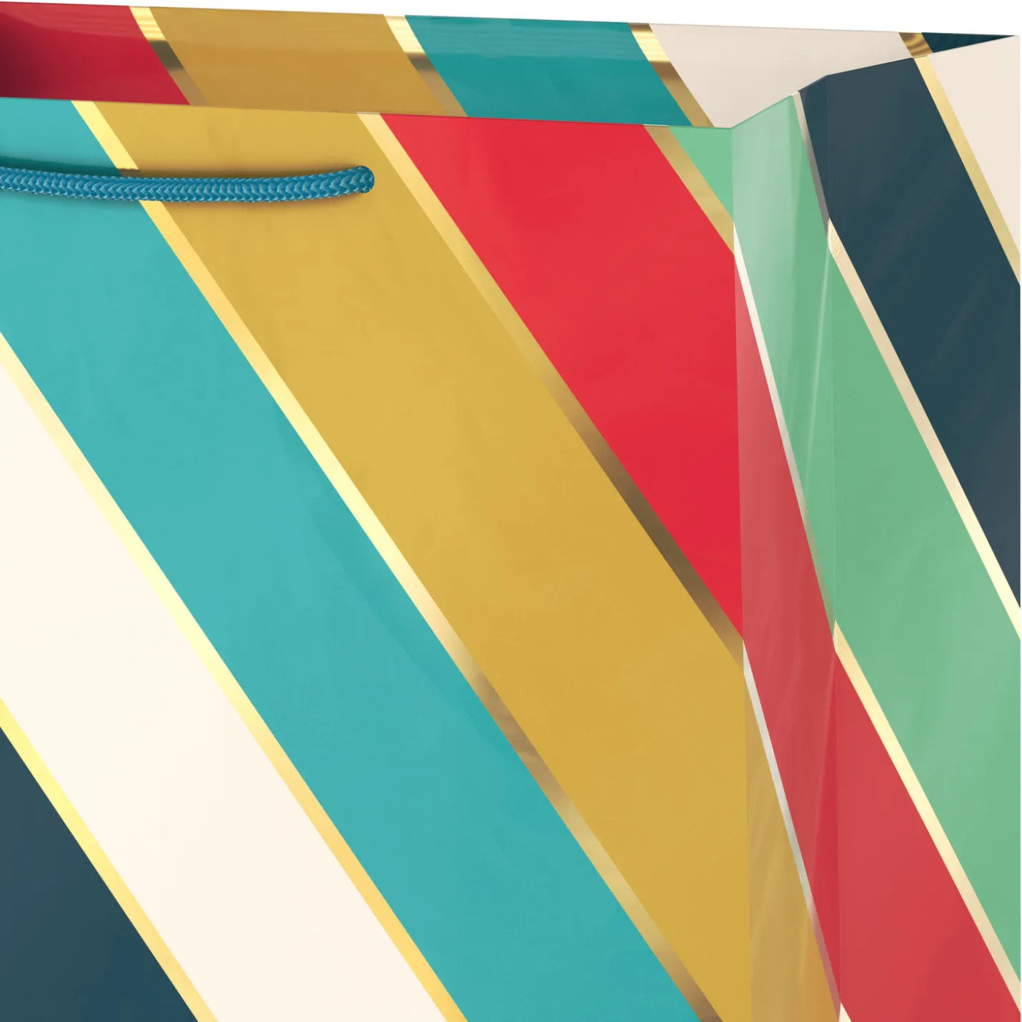 13" Multicolor Diagonal Stripes Large Gift Bag