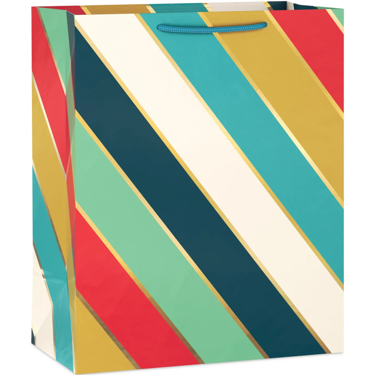 13" Multicolor Diagonal Stripes Large Gift Bag