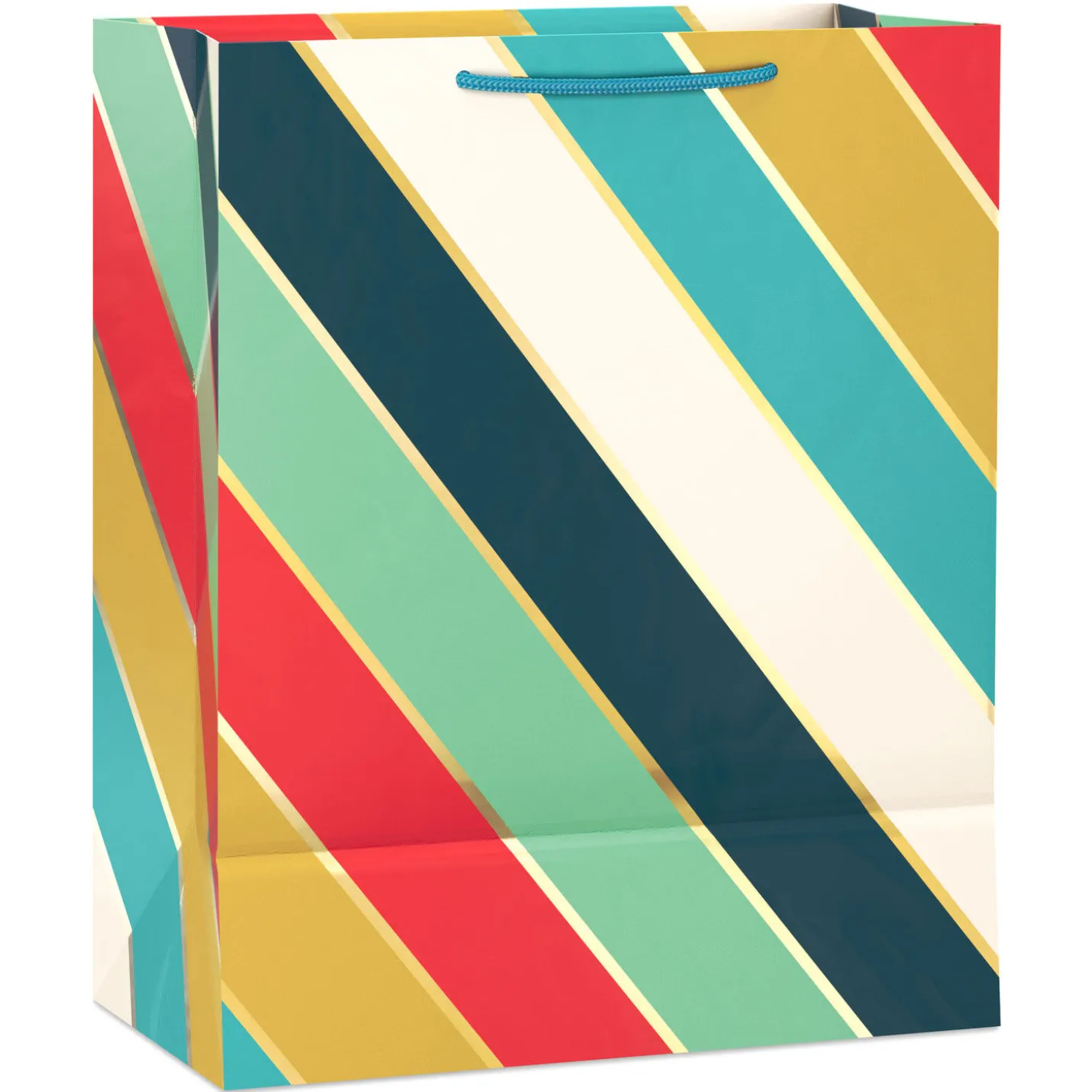 13" Multicolor Diagonal Stripes Large Gift Bag