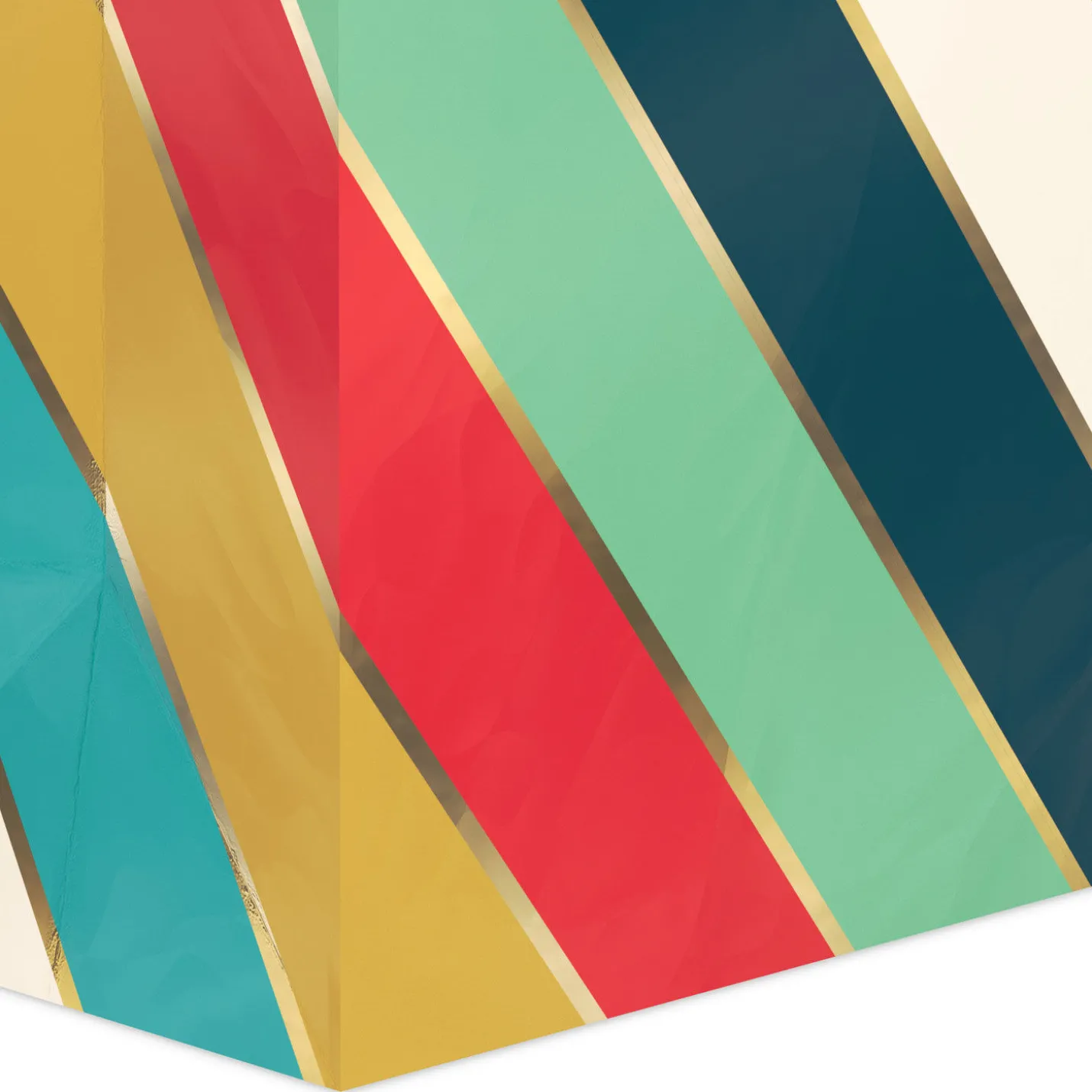 13" Multicolor Diagonal Stripes Large Gift Bag