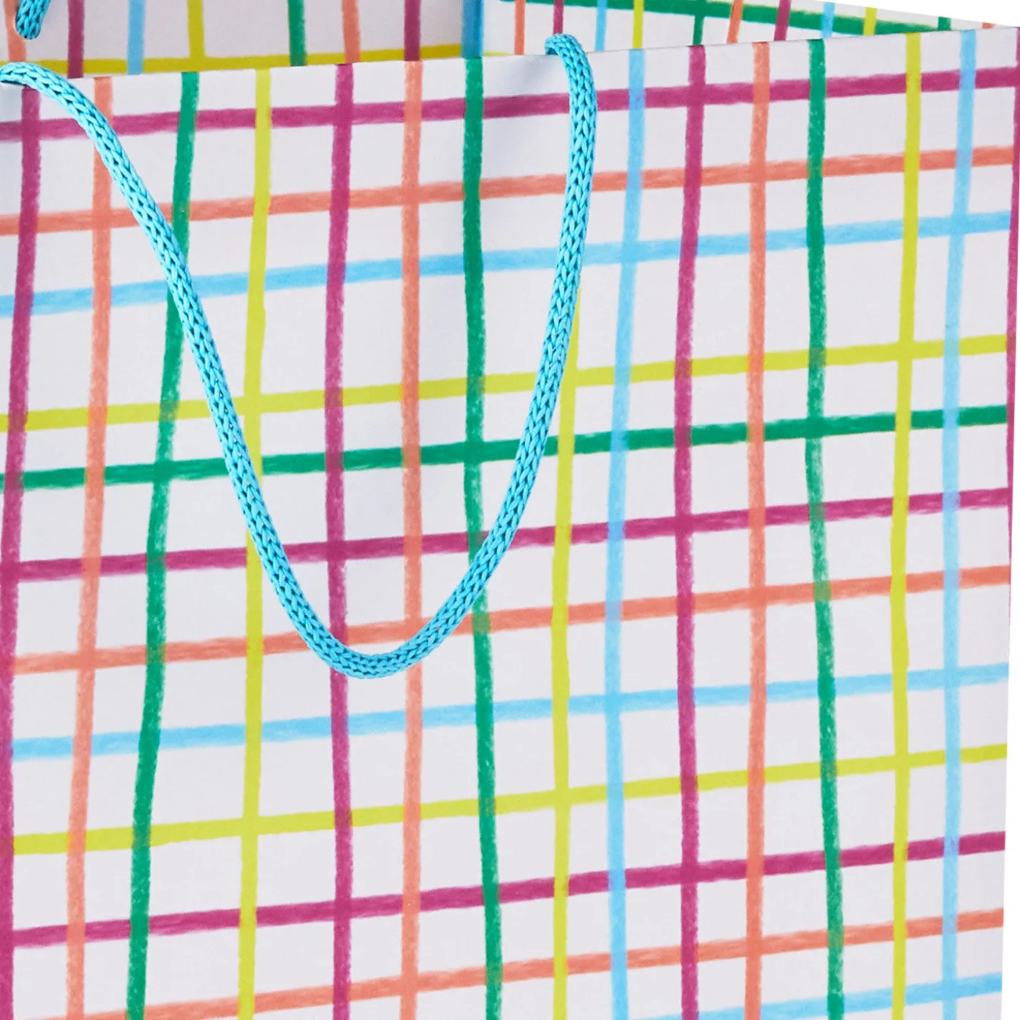 13" Multicolor Windowpane Large Gift Bag