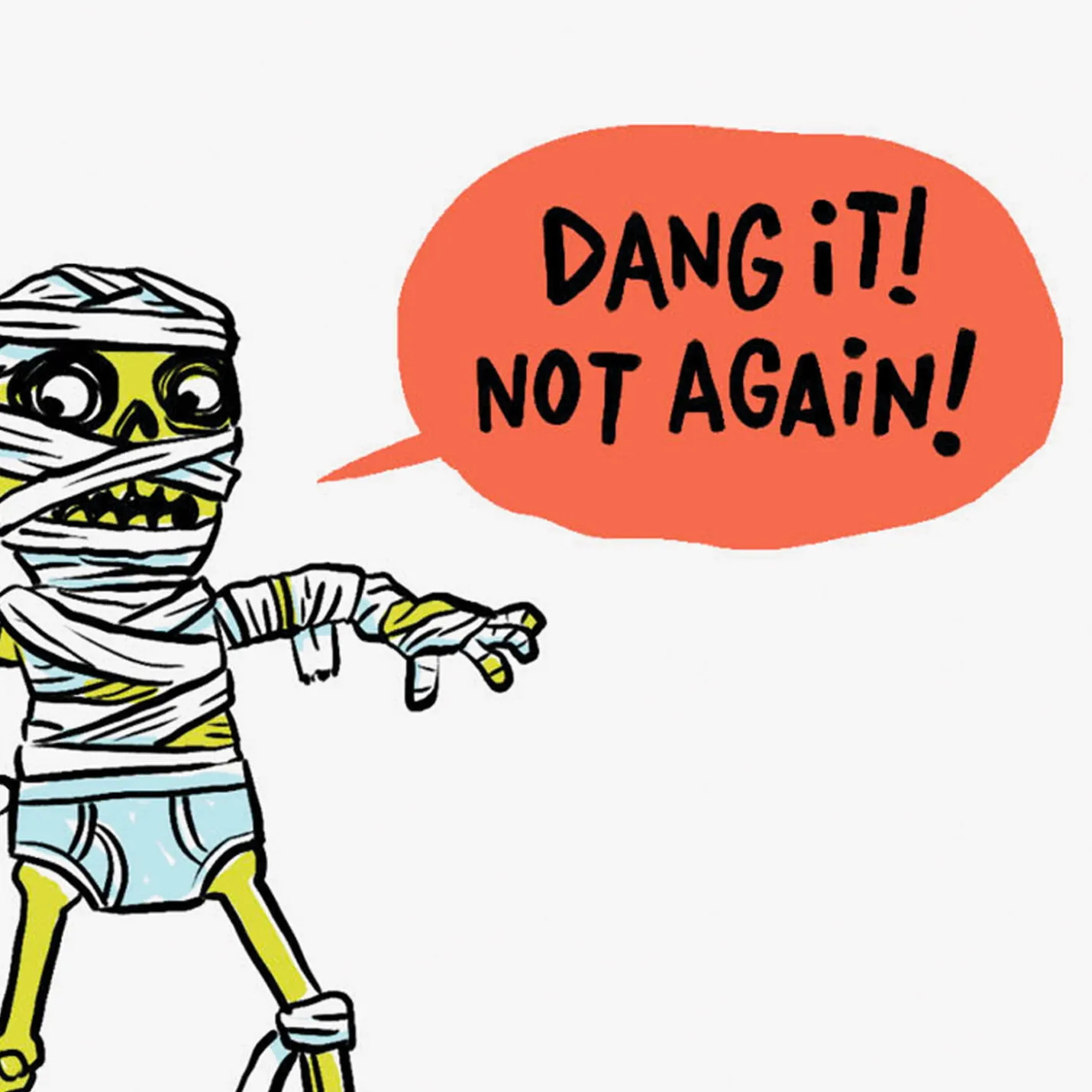 Mummy Mishap Funny Halloween Card