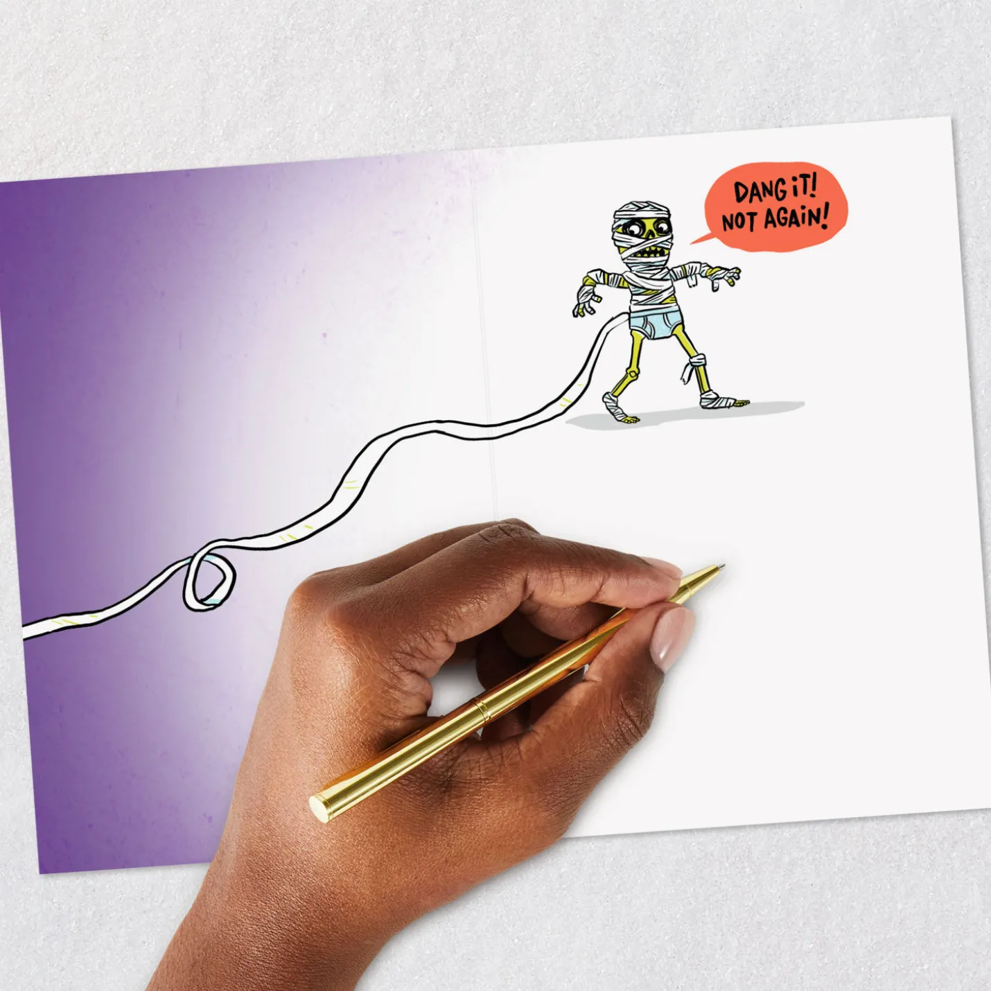 Mummy Mishap Funny Halloween Card