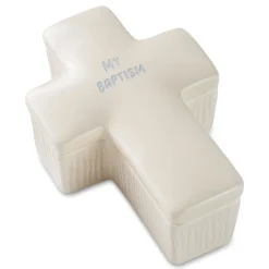 My Baptism Cross-Shaped Lidded Trinket Dish