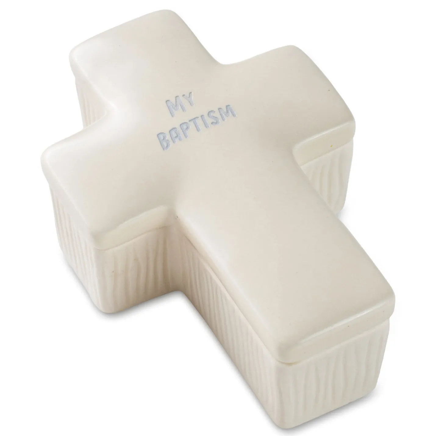 My Baptism Cross-Shaped Lidded Trinket Dish