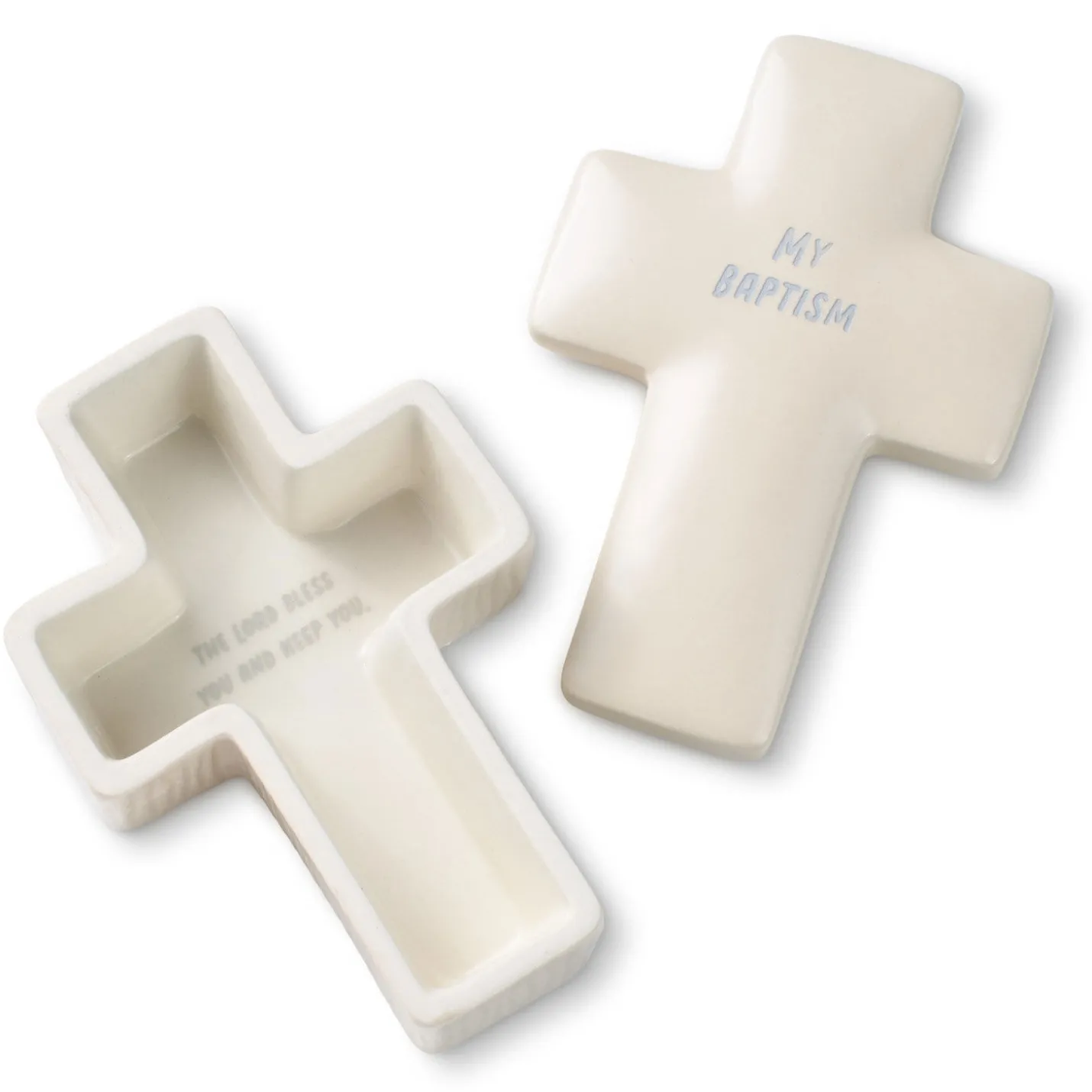 My Baptism Cross-Shaped Lidded Trinket Dish