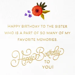 My Favorite Memories Birthday Card for Sister