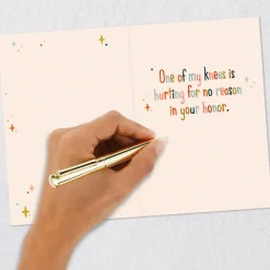 My Knee Hurts in Your Honor Funny 40th Birthday Card