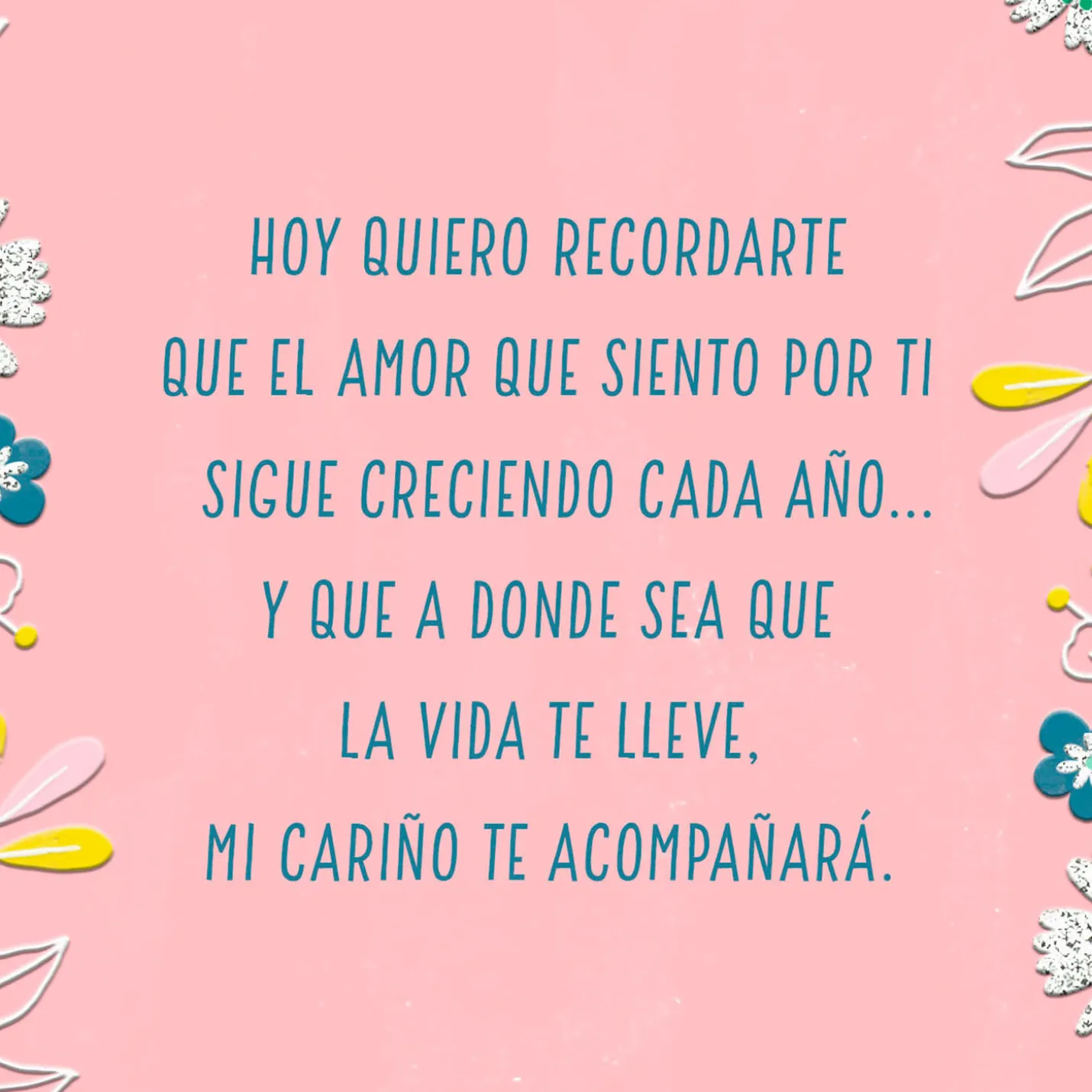My Love for You Grows Spanish-Language Birthday Card for Granddaughter
