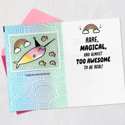 Narwhal 9th Birthday Card for Kid With Stickers