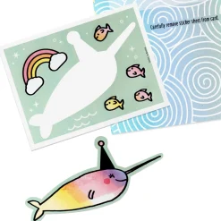Narwhal 9th Birthday Card for Kid With Stickers