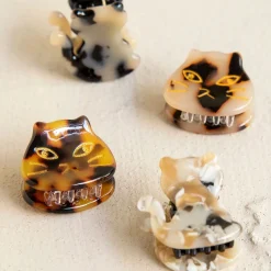 Natural Life Cat-Shaped Mini Hair Clips, Set of 4