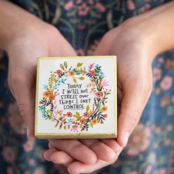 Natural Life I Will Not Stress Small Wood Sign, 3x3