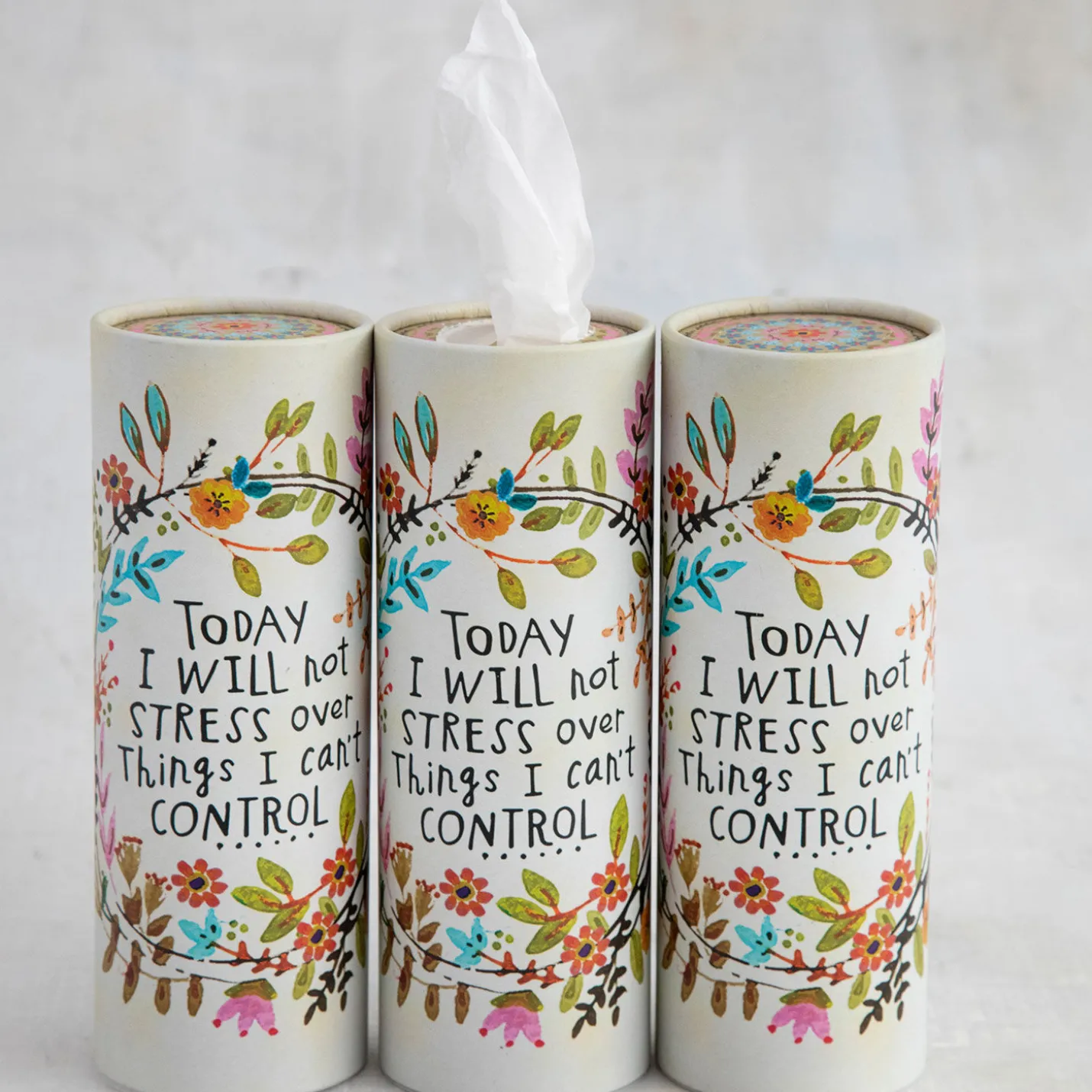 Natural Life I Will Not Stress Car Tissues, Set of 3