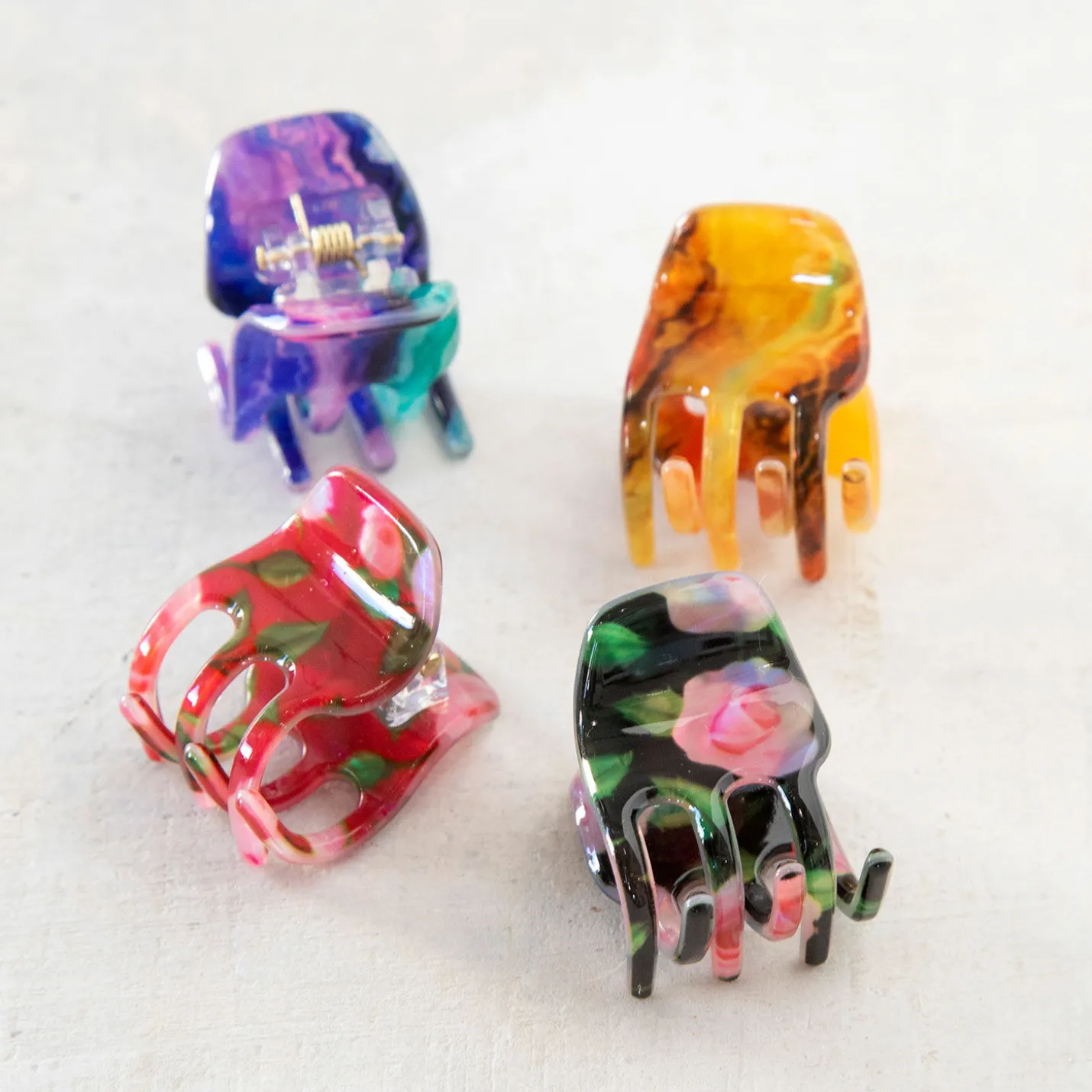 Natural Life Multicolor Mini Hair Clips, Set of 4