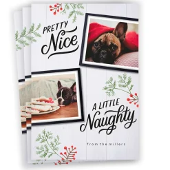 Naughty and Nice Flat Christmas Photo Card