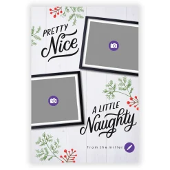 Naughty and Nice Flat Christmas Photo Card