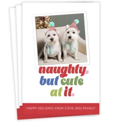 Naughty, but Cute Flat Holiday Photo Card