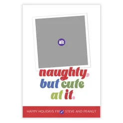 Naughty, but Cute Flat Holiday Photo Card