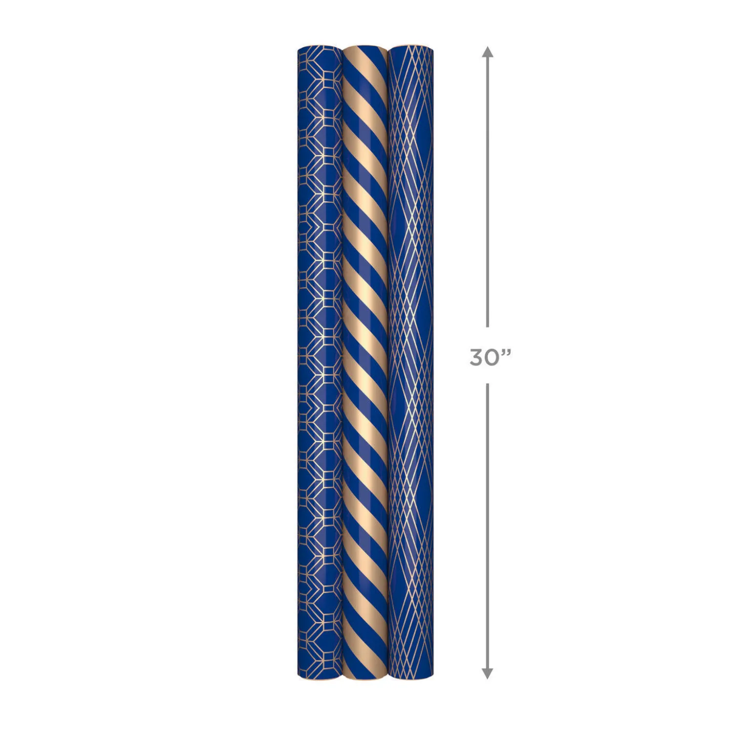 Navy and Gold 3-Pack Wrapping Paper, 105 sq. ft. total