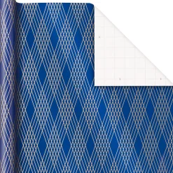 Navy and Gold 3-Pack Wrapping Paper, 105 sq. ft. total