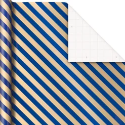 Navy and Gold 3-Pack Wrapping Paper, 105 sq. ft. total