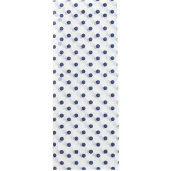 Navy Blue Polka Dots on White Tissue Paper, 6 sheets