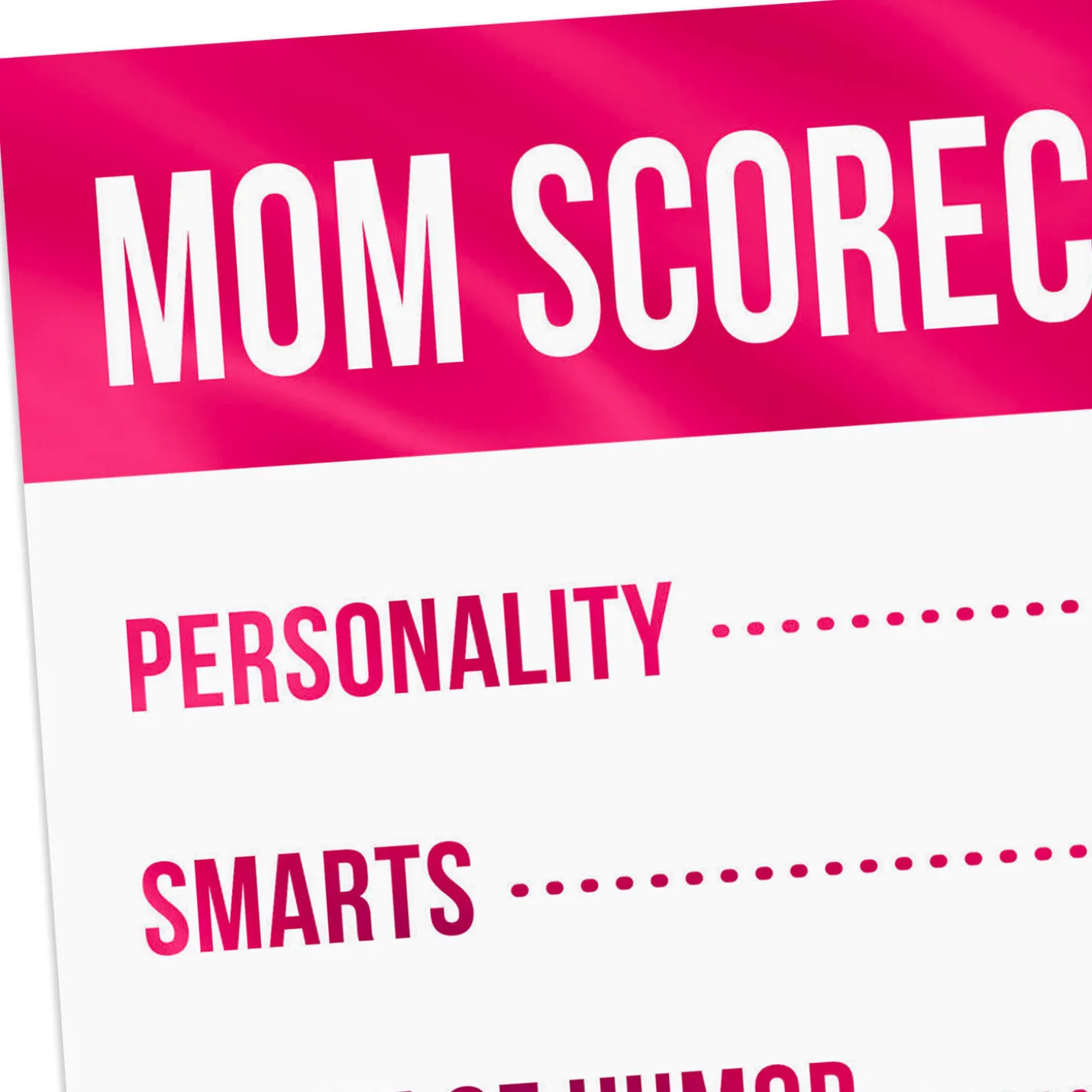 Nearly Perfect Scorecard Funny Birthday Card for Mom