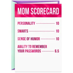 Nearly Perfect Scorecard Funny Birthday Card for Mom