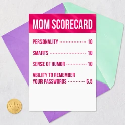 Nearly Perfect Scorecard Funny Birthday Card for Mom