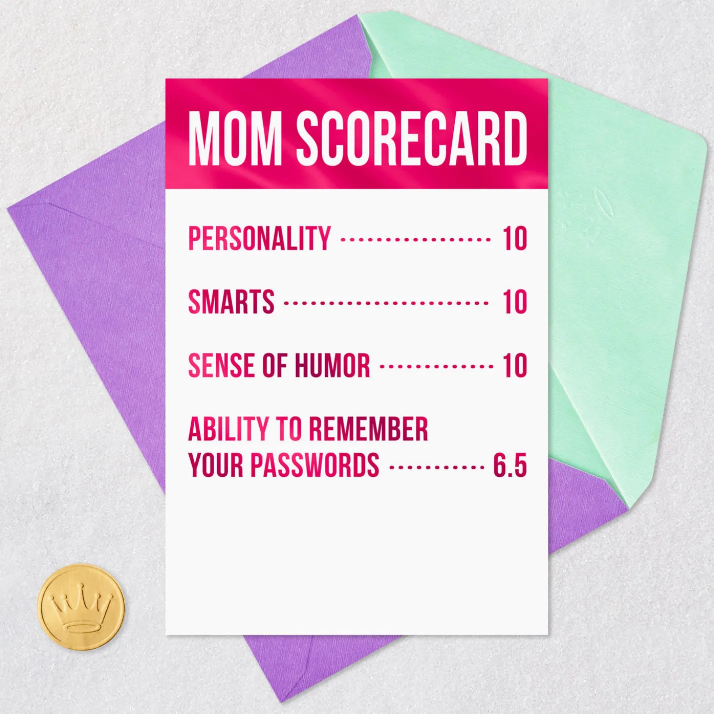 Nearly Perfect Scorecard Funny Birthday Card for Mom