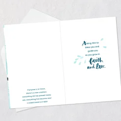New Beginnings Religious Baptism Card