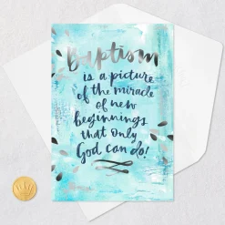 New Beginnings Religious Baptism Card